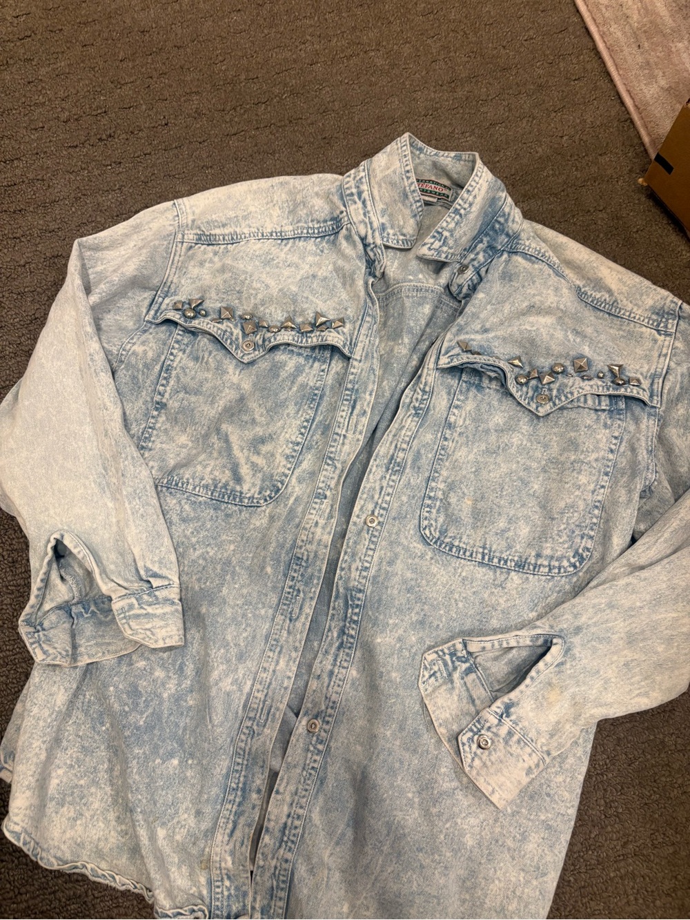 Light Wash Studded Denim Jacket